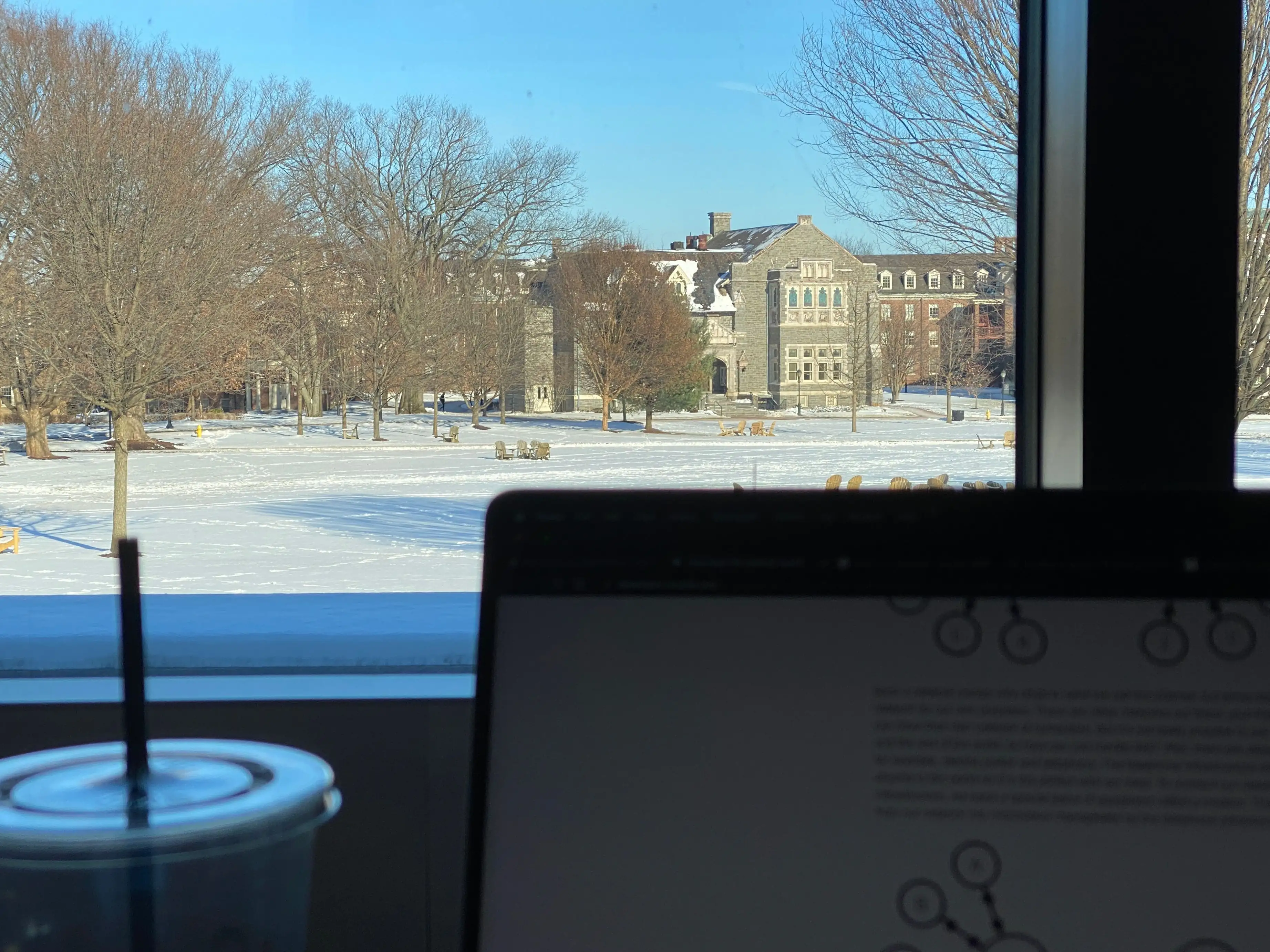 view from library at lafayette college