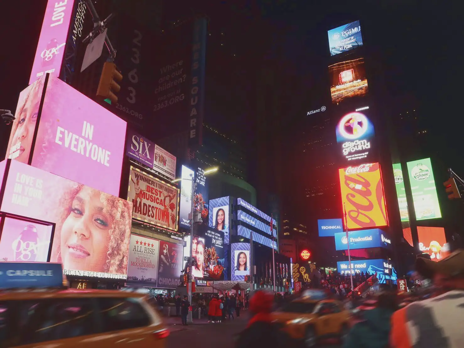 Time square during the night